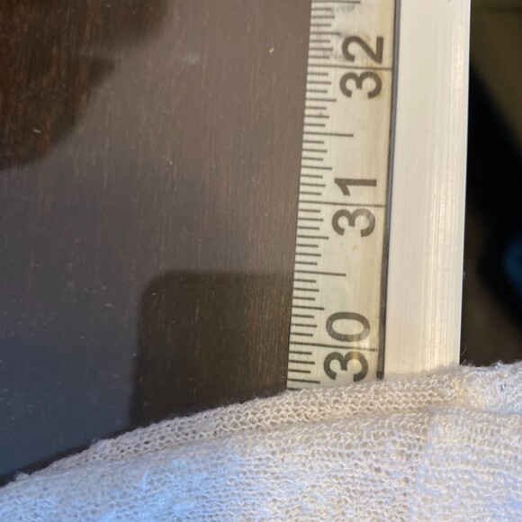 Halogen White Deep V-Neck Sheer Short Sleeve Exposed Seem Detail Blouse Size L - Picture 10 of 11